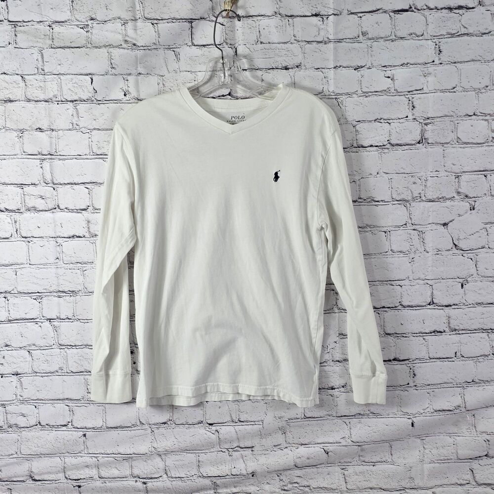 Polo Ralph Lauren Youth Large (14-16) White Knit Long Sleeve Shirt